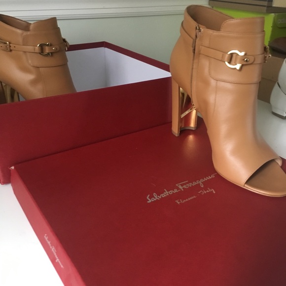 Salvatore Ferragamo Open Toe Boots heal  4in. - Picture 2 of 4